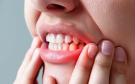 歯周病になって痛みを感じる女性