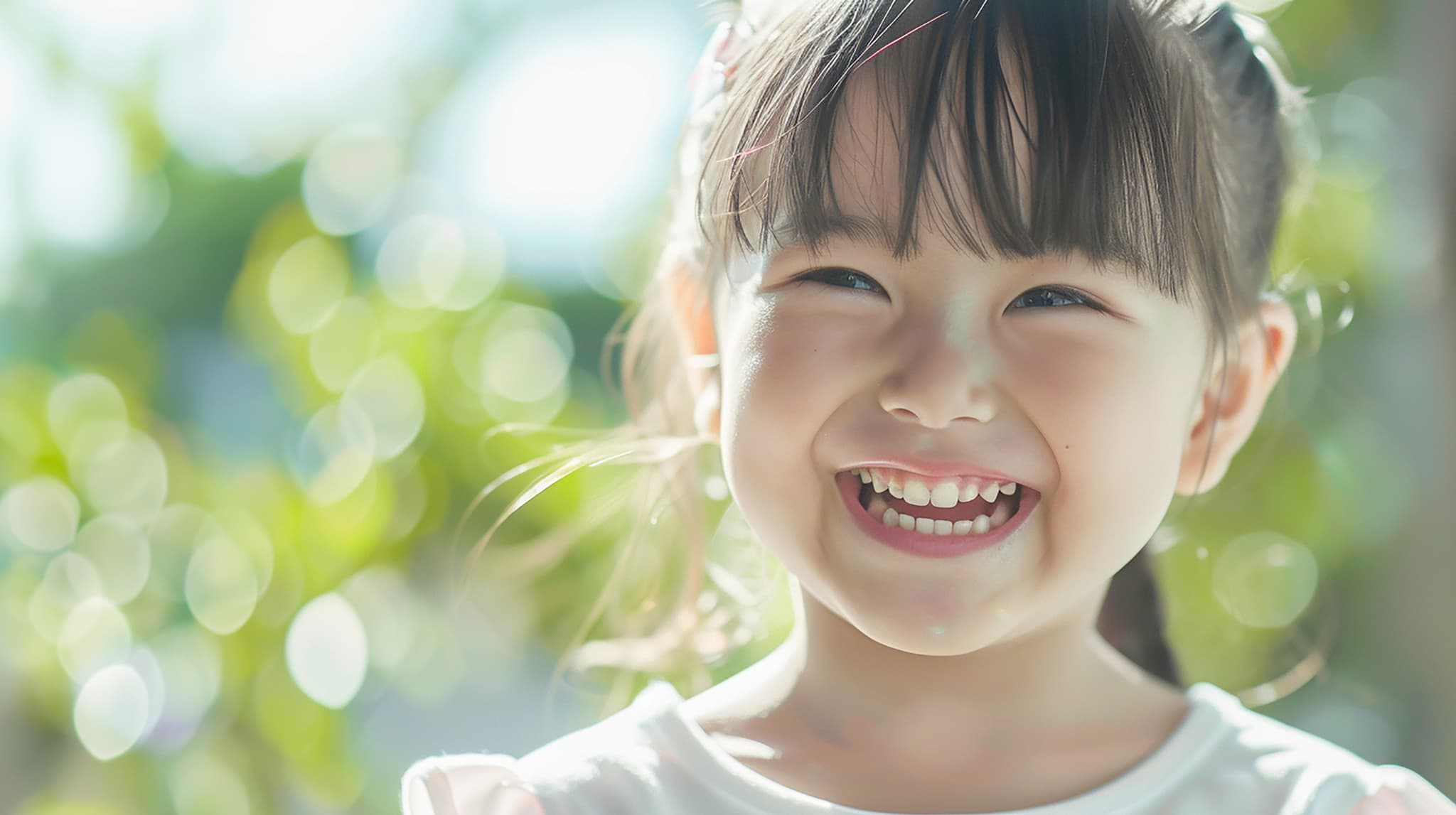 プレオルソで綺麗な歯並びになった笑顔の子ども